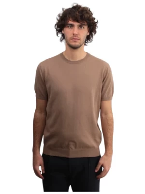 Beige Crew Neck Cotton T-shirt Kangra