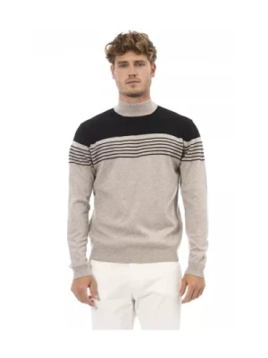 Beige Mock Neck Sweater Alpha Studio