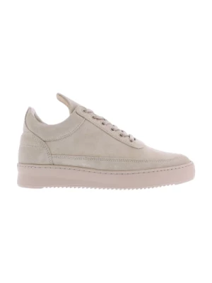 Beige Suede Low Top Sneaker Filling Pieces