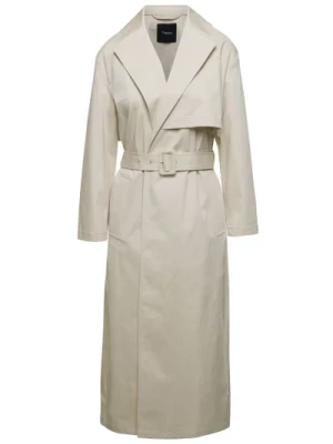 Beige Wrap Trench Coat Theory
