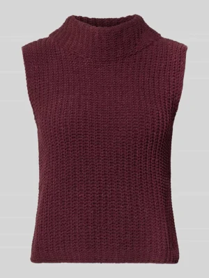 bejrękawnik o kroju slim fit ze stójką Monari Bordowy