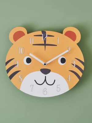 BELLA MAISON Zegar ścienny "Tiger" w kolorze pomarańczowym - 28 x 26 cm rozmiar: onesize