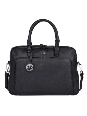 Bellicci Skórzana torebka "Cameron" w kolorze czarnym - 40 x 28 x 7 cm rozmiar: onesize