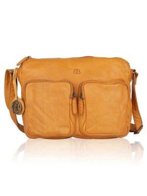 Bellicci Skórzana torebka "Crisanta" w kolorze musztardowym - 30 x 22 x 10 cm rozmiar: onesize