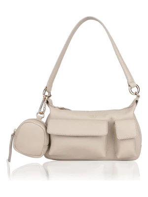 Bellicci Skórzana torebka "Kalie" w kolorze beżowym - 24 x 13,5 x 10 cm rozmiar: onesize