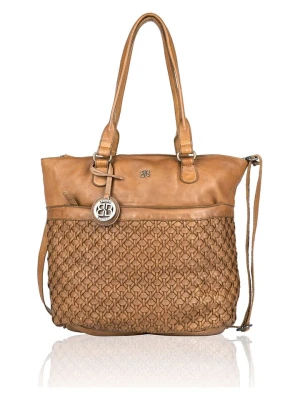 Bellicci Skórzana torebka "Paola" w kolorze jasnobrązowym - 31 x 34 x 13 cm rozmiar: onesize