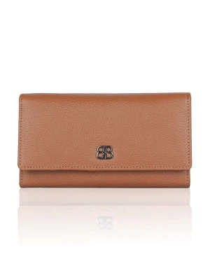 Bellicci Skórzany portfel "Calista" w kolorze jasnobrązowym - 18 x 10 x 3 cm rozmiar: onesize