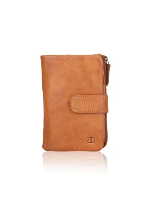 Bellicci Skórzany portfel "Connie" w kolorze jasnobrązowym - 9 x 17 x 3 cm rozmiar: onesize