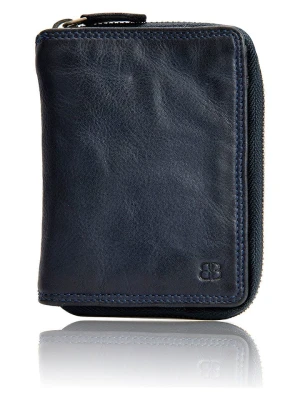 Bellicci Skórzany portfel "Greta" w kolorze granatowym - 9,5 x 13 x 3 cm rozmiar: onesize