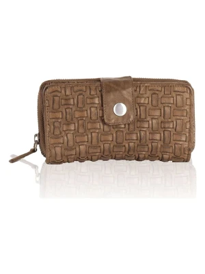 Bellicci Skórzany portfel w kolorze szarobrązowym - 18 x 9,5 x 3,5 cm rozmiar: onesize