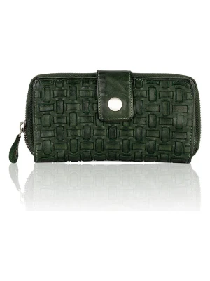 Bellicci Skórzany portfel w kolorze zielonym - 18 x 9,5 x 3,5 cm rozmiar: onesize