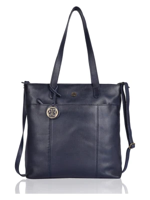 Bellicci Skórzany shopper bag "Charon" w kolorze granatowym - 33 x 38 x 10,5 cm rozmiar: onesize