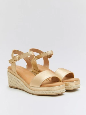 Bellucci Sandały w kolorze złotym na koturnie rozmiar: 38