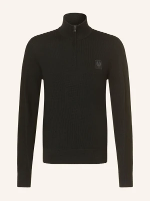 Belstaff Sweter Typu Troyer Colden Z Wełny Merynosowej schwarz CZARNY
