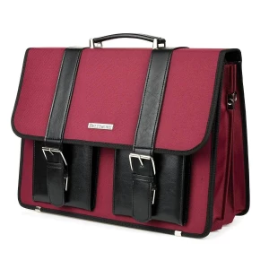 Beltimore luksusowa męska aktówka teczka torba duża na laptopa bordowa czerwony Merg