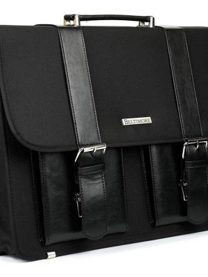 Beltimore luksusowa męska aktówka teczka torba duża na laptopa czarny Merg
