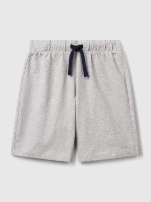 Benetton, 100% Cotton Bermuda Shorts, Size: XL, Light Gray, Kids United Colors of Benetton