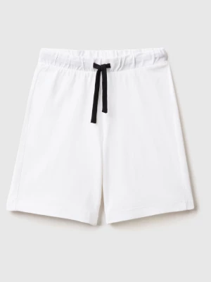 Benetton, 100% Cotton Bermudas, size M, White, Kids United Colors of Benetton