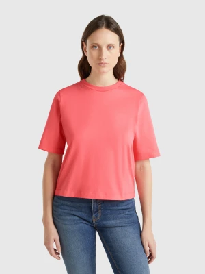Benetton, 100% Cotton Boxy Fit T-shirt, size XXS, Fuchsia, Women United Colors of Benetton