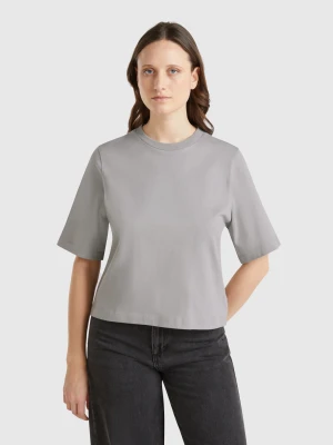 Benetton, 100% Cotton Boxy Fit T-shirt, size XXS, Gray, Women United Colors of Benetton