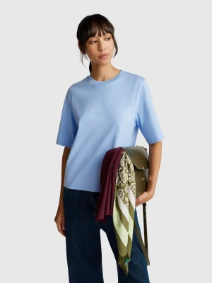 Benetton, 100% Cotton Boxy Fit T-shirt, size XXS, Light Blue, Women United Colors of Benetton