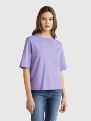Benetton, 100% Cotton Boxy Fit T-shirt, size XXS, Periwinkle, Women United Colors of Benetton