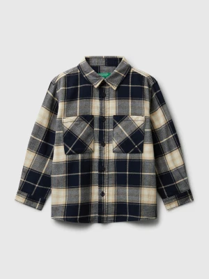 Benetton, 100% Cotton Check Shirt, Size: 116, Blue, Kids United Colors of Benetton