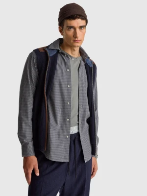 Zdjęcie produktu Benetton, 100% Cotton Check Shirt, Size: XS, Dark Blue, Men United Colors of Benetton