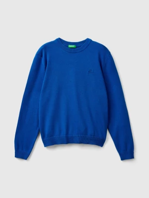 Benetton, 100% Cotton Crew Neck Sweater, size 2XL, Bright Blue, Kids United Colors of Benetton