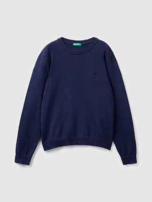 Benetton, 100% Cotton Crew Neck Sweater, size 2XL, Dark Blue, Kids United Colors of Benetton