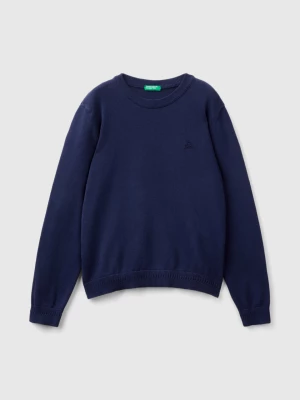 Benetton, 100% Cotton Crew Neck Sweater, size 3XL, Dark Blue, Kids United Colors of Benetton