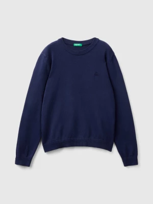 Benetton, 100% Cotton Crew Neck Sweater, size L, Dark Blue, Kids United Colors of Benetton