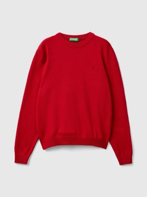 Benetton, 100% Cotton Crew Neck Sweater, size L, Red, Kids United Colors of Benetton