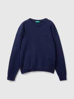 Benetton, 100% Cotton Crew Neck Sweater, size M, Dark Blue, Kids United Colors of Benetton