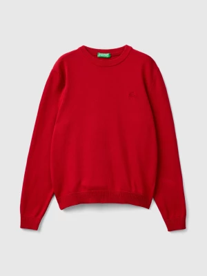 Benetton, 100% Cotton Crew Neck Sweater, size M, Red, Kids United Colors of Benetton