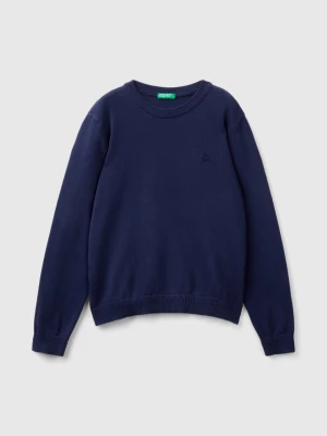 Benetton, 100% Cotton Crew Neck Sweater, size S, Dark Blue, Kids United Colors of Benetton