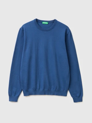 Benetton, 100% Cotton Crew Neck Top, Size: XL, Air Force Blue, Men United Colors of Benetton