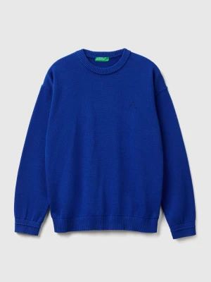 Benetton, 100% Cotton Crew Neck Top, Size: XL, Bright Blue, Kids United Colors of Benetton
