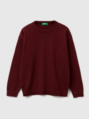 Benetton, 100% Cotton Crew Neck Top, Size: 3XL, Burgundy, Kids United Colors of Benetton