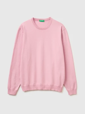 Benetton, 100% Cotton Crew Neck Top, Size: XL, Pink, Men United Colors of Benetton