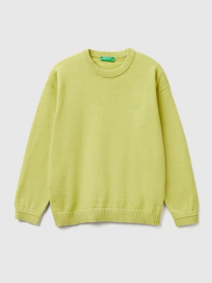 Benetton, 100% Cotton Crew Neck Top, Size: XL, Yellow, Kids United Colors of Benetton