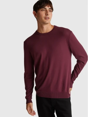 Benetton, 100% Cotton Crew Neck Top, Size: XS, Burgundy, Men United Colors of Benetton