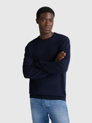 Benetton, 100% Cotton Crew Neck Top, Size: XS, Dark Blue, Men United Colors of Benetton