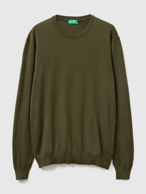Benetton, 100% Cotton Crew Neck Top, Size: XS, Dark Green, Men United Colors of Benetton