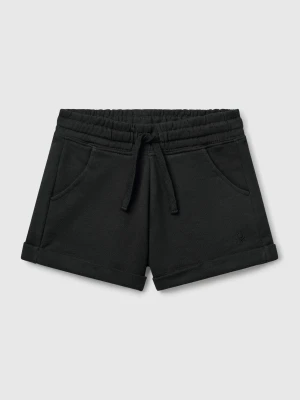 Benetton, 100% Cotton Fleece Shorts, size XL, Black, Kids United Colors of Benetton