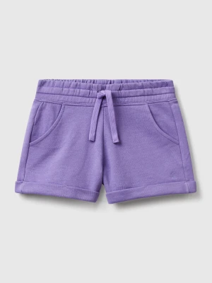 Benetton, 100% Cotton Fleece Shorts, size XL, Periwinkle, Kids United Colors of Benetton