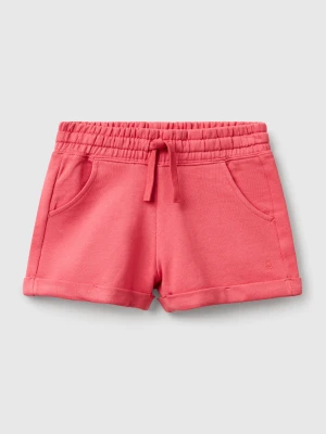 Benetton, 100% Cotton Fleece Shorts, size XL, Salmon, Kids United Colors of Benetton