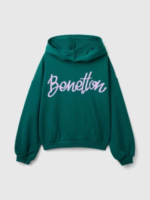 Benetton, 100% Cotton Hoodie, size S, Dark Green, Kids United Colors of Benetton