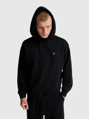 Benetton, Cotton Hoodie, size XS, Black, Men United Colors of Benetton
