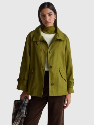 Benetton, 100% Cotton Jacket, Size: S, Military Green, Women United Colors of Benetton
